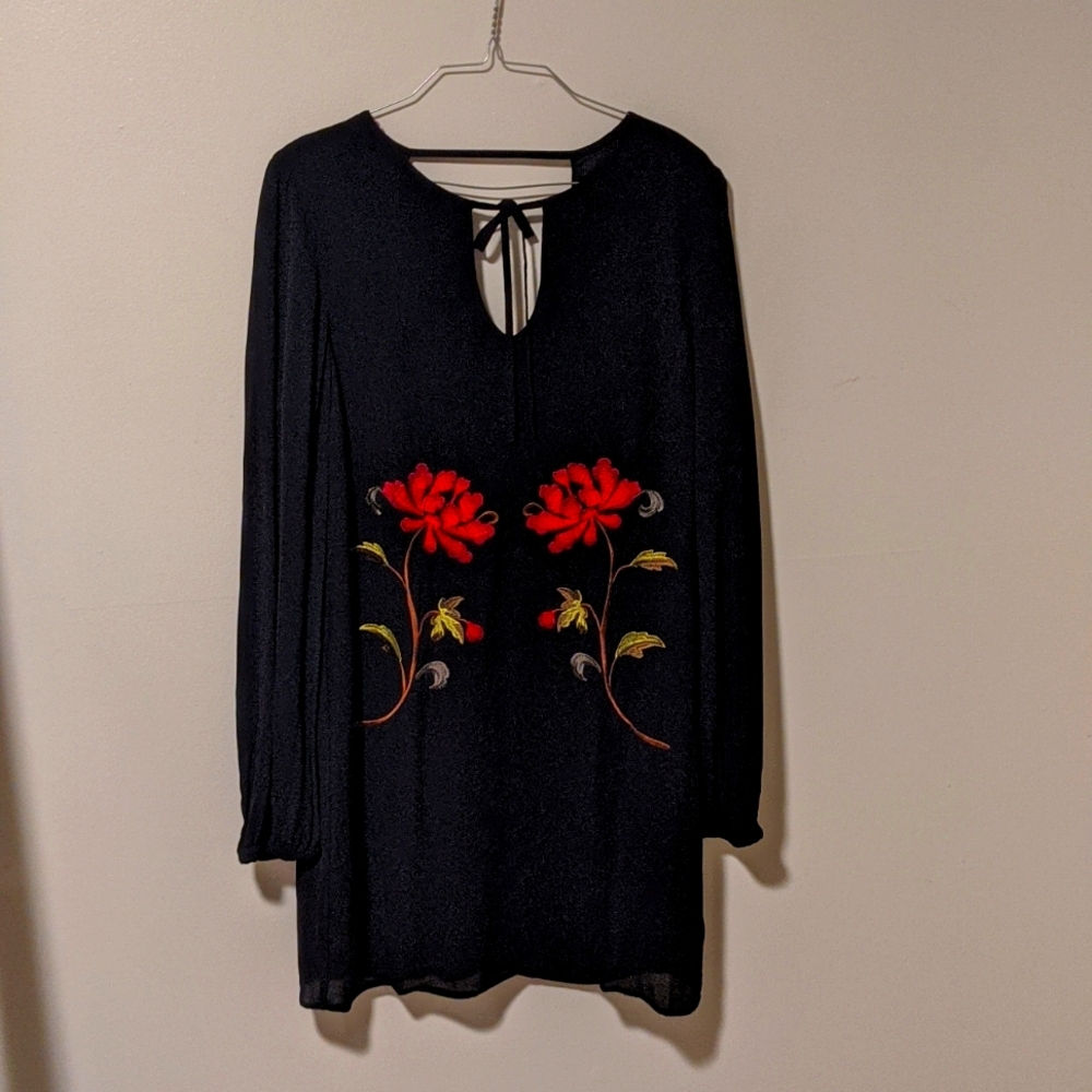 Forever 21 black rose dress